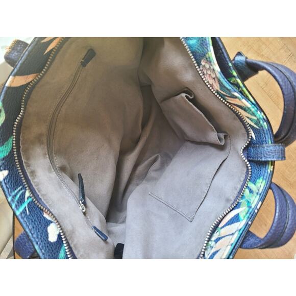 Vince Camuto Leather Top Zip Saffiano Floral Print Didi Tote Tropical Designer - Picture 15 of 16